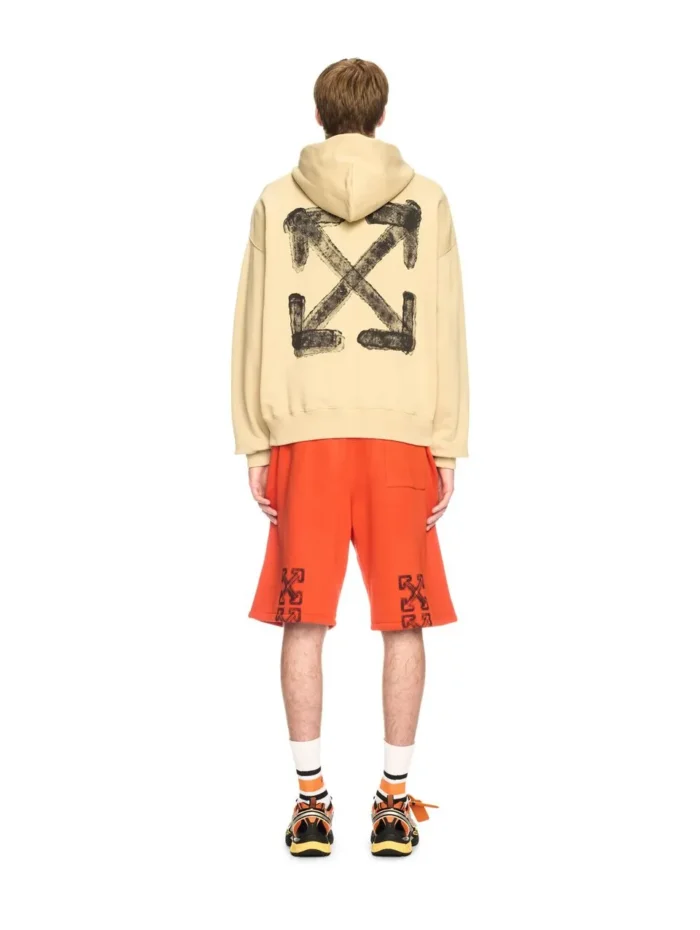 Beiger Hoodie Mit Spray Pfeil - 1