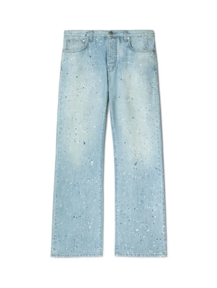 Blaue Jeans Mit Farbspritzern