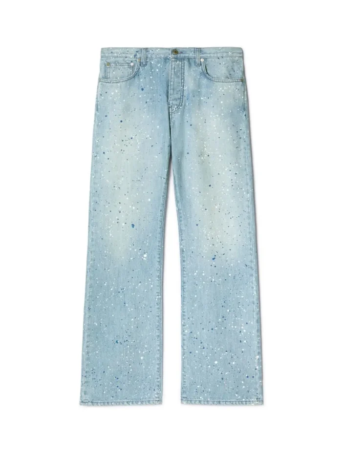 Blaue Jeans Mit Farbspritzern