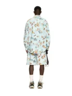 Hellblaue Multifarbene Fresko Cargo Shorts - 1