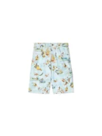 Hellblaue Multifarbene Fresko Cargo Shorts