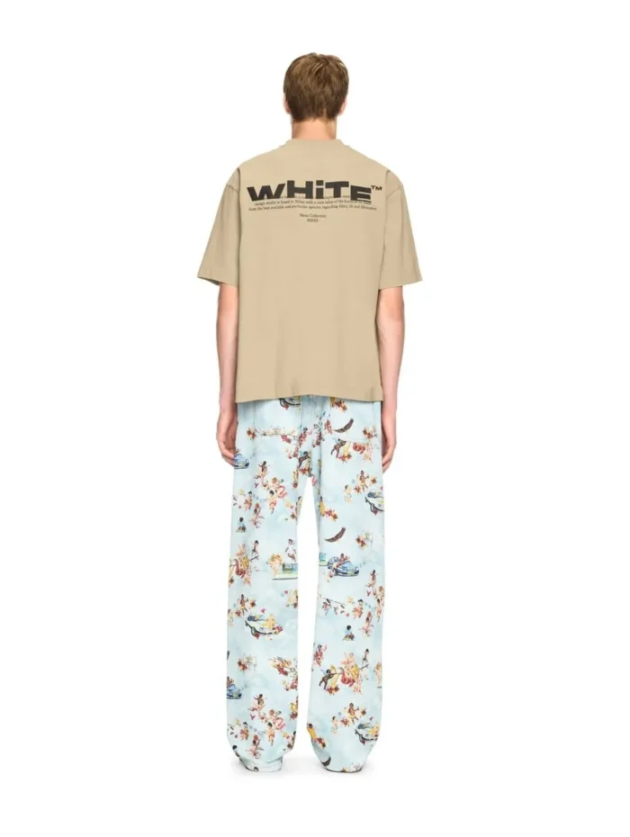 Off Split T-Shirt – Beige - 1