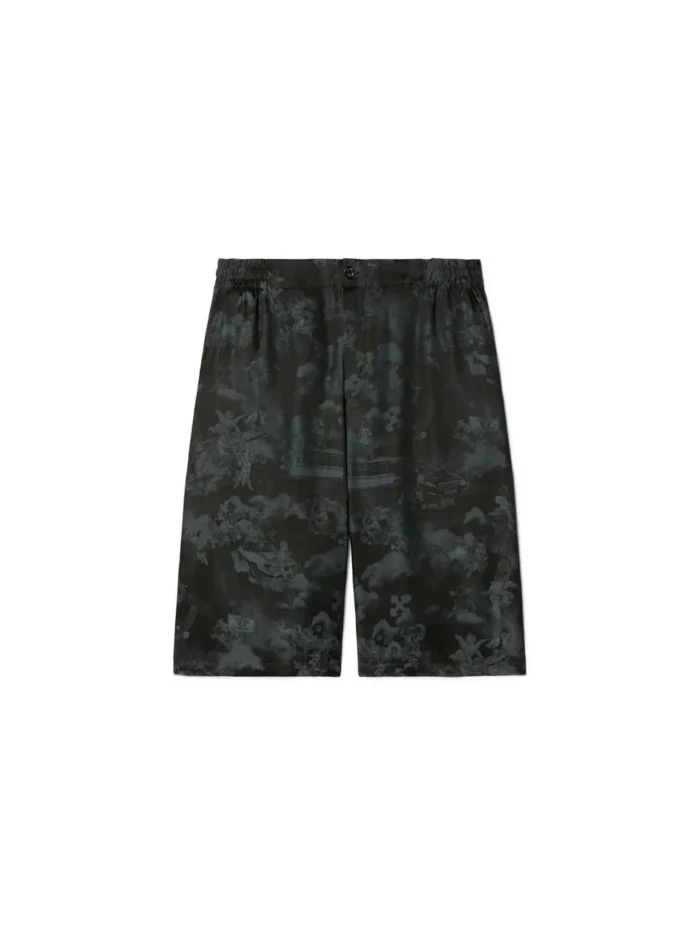 Schwarze Jacquard Bowling-Shorts