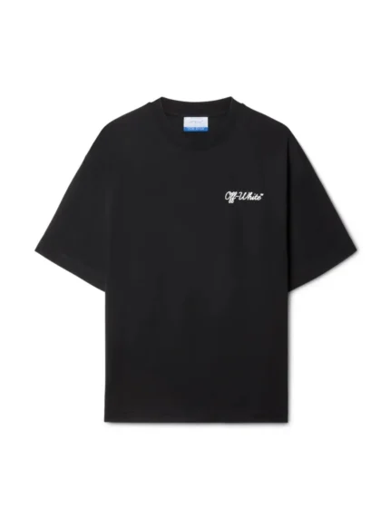 Schwarzes Script T-Shirt
