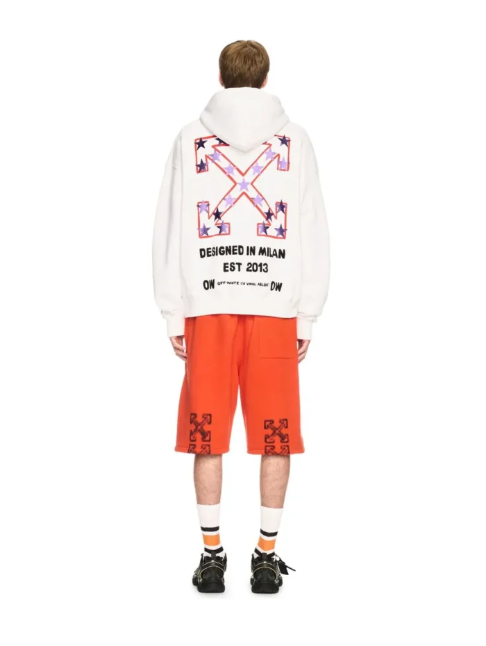 Weisser Hoodie Mit Stern Und Pfeil - 1
