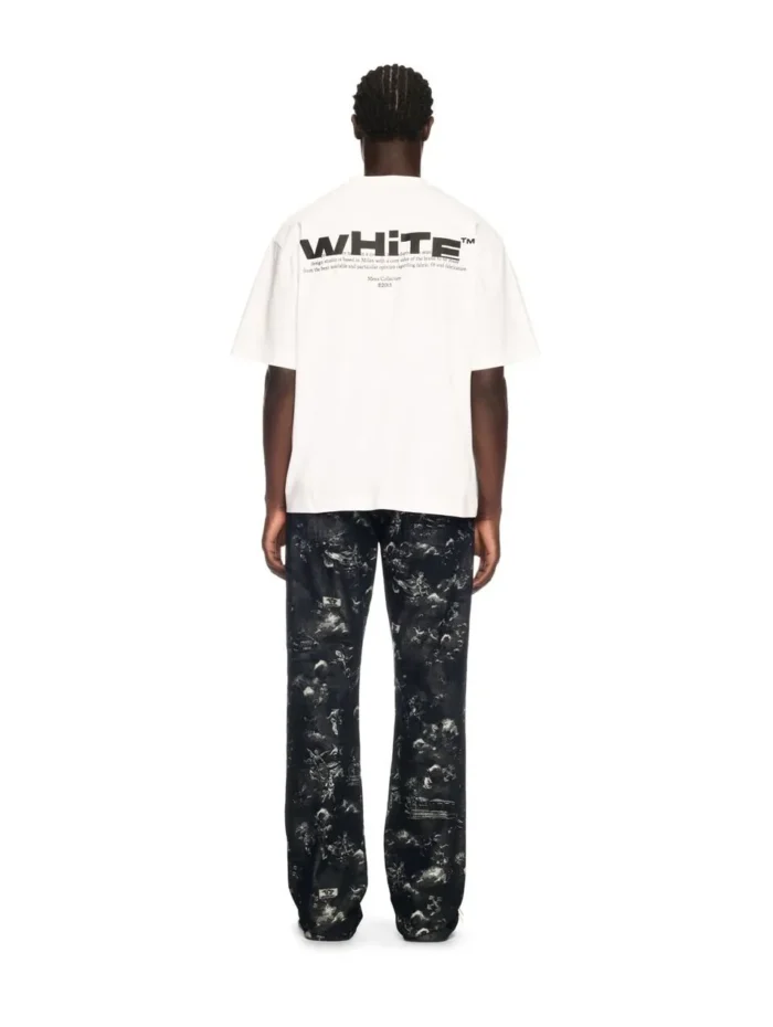 White Off Split T-Shirt - 1